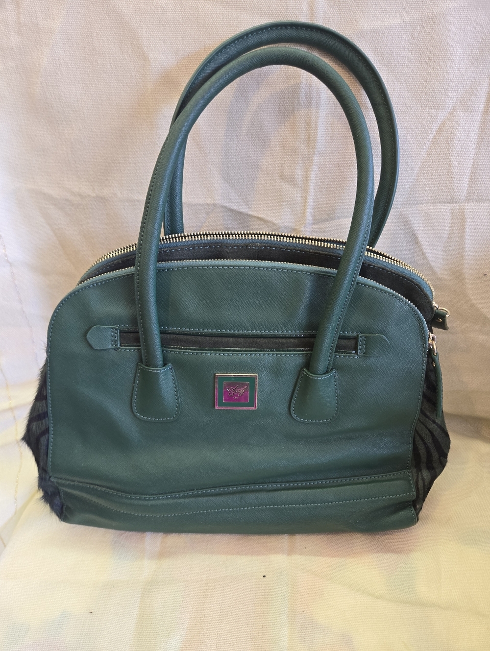 Sharif Green Satchel Handbag